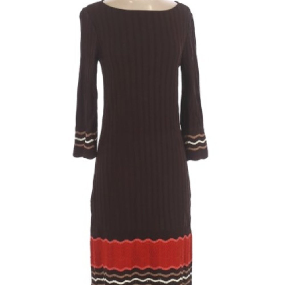 Jones Studio Brown Long Sleeved Sweater Dress S